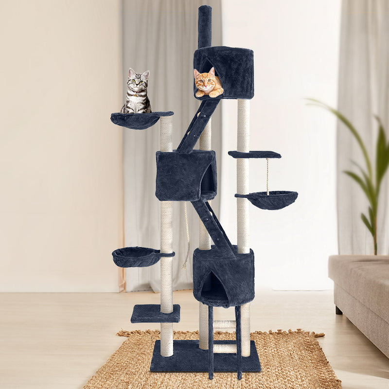 i.Pet Cat Tree 244cm Trees Scratching Post Tower Condo House Furniture Wood
