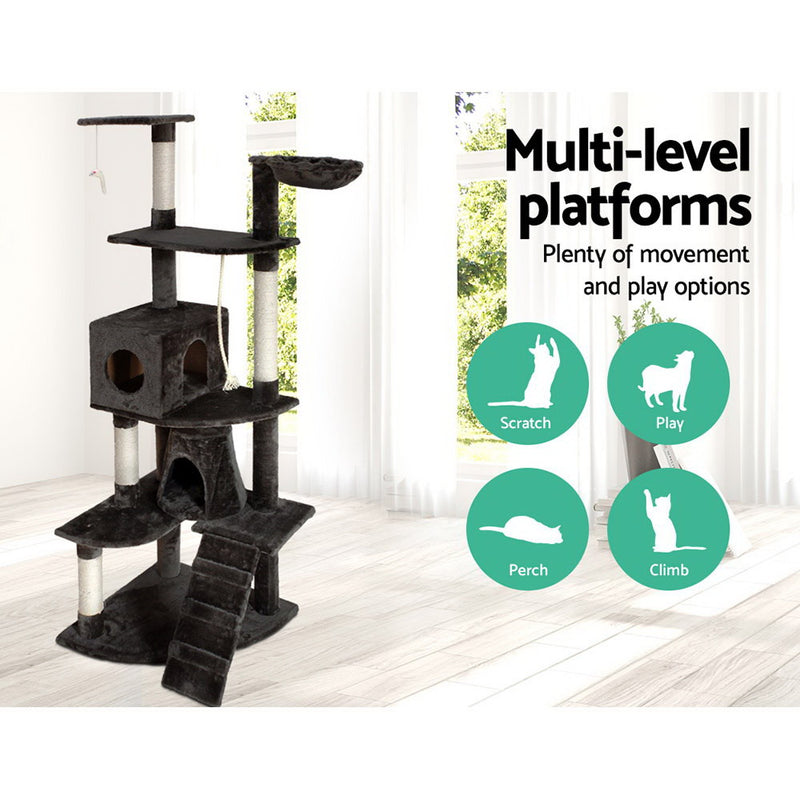 i.Pet Cat Tree 193cm Trees Scratching Post Tower Condo House Furniture Wood