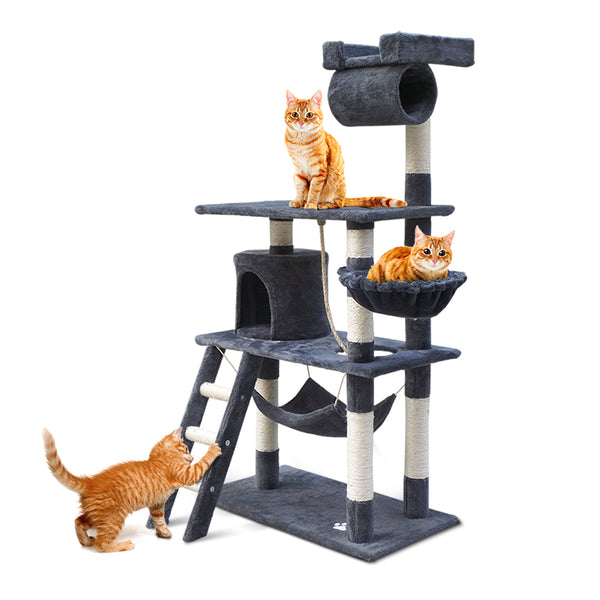 i.Pet Cat Tree 141cm Trees Scratching Post Tower Condo House Furniture Wood