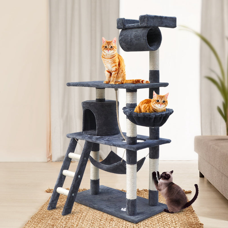 i.Pet Cat Tree 141cm Trees Scratching Post Tower Condo House Furniture Wood
