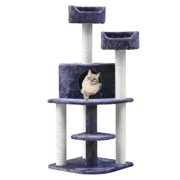 i.Pet Cat Tree 126cm Trees Scratching Post Tower Condo House Furniture Wood