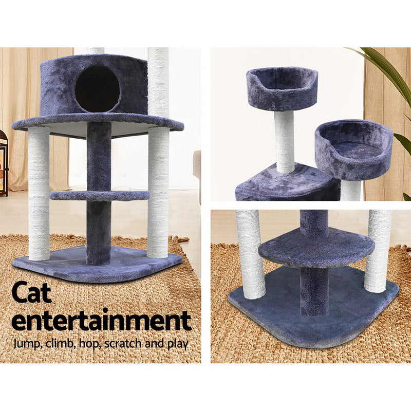i.Pet Cat Tree 126cm Trees Scratching Post Tower Condo House Furniture Wood
