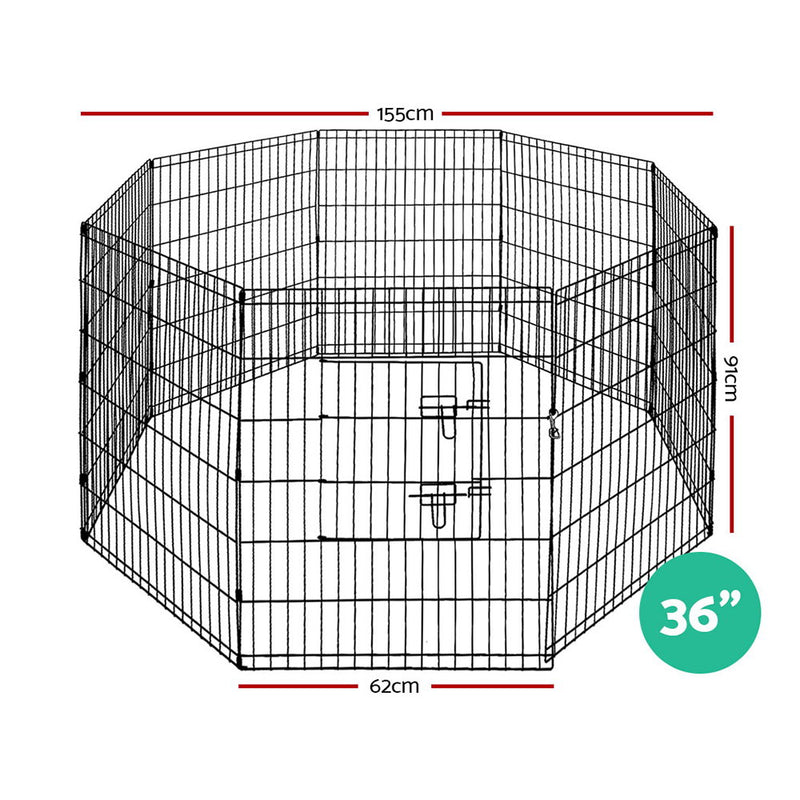 i.Pet 36" 8 Panel Pet Dog Puppy Exercise Cage Enclosure Play Pen Fence