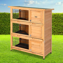 i.Pet Rabbit Hutches Large Metal Run Wooden Cage Waterproof Outdoor Pet House Chicken Coop Guinea Pig Ferret Chinchilla Hamster 91.5cmx46cmx116.5cm