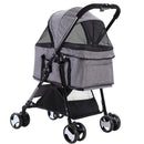 i.Pet Pet Stroller Dog Carrier Foldable Pram 3 IN 1 Grey
