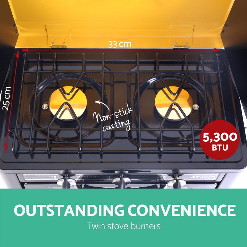 3 Burner Portable Oven - Black & Yellow