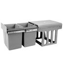 Pull Out Bin - Grey (2x15L)