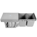Pull Out Bin - Grey (2x15L)