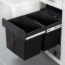 Pull Out Bin - Black (2x15L)