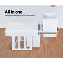 Pull Out Bin - White (2x15L)