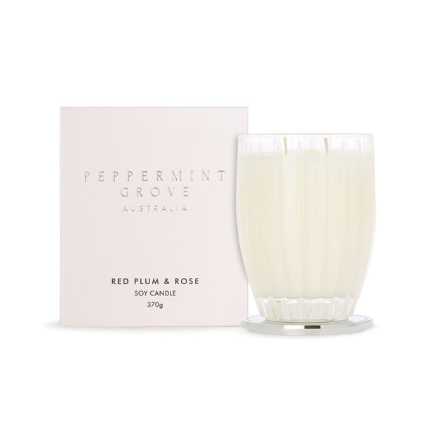 Peppermint Grove Australia - Red Plum & Rose Soy Candle - 370g