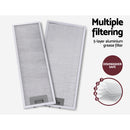 Rangehood Range Hood Stainless Steel Slide Out Kitchen Canopy 60cm 600mm Black