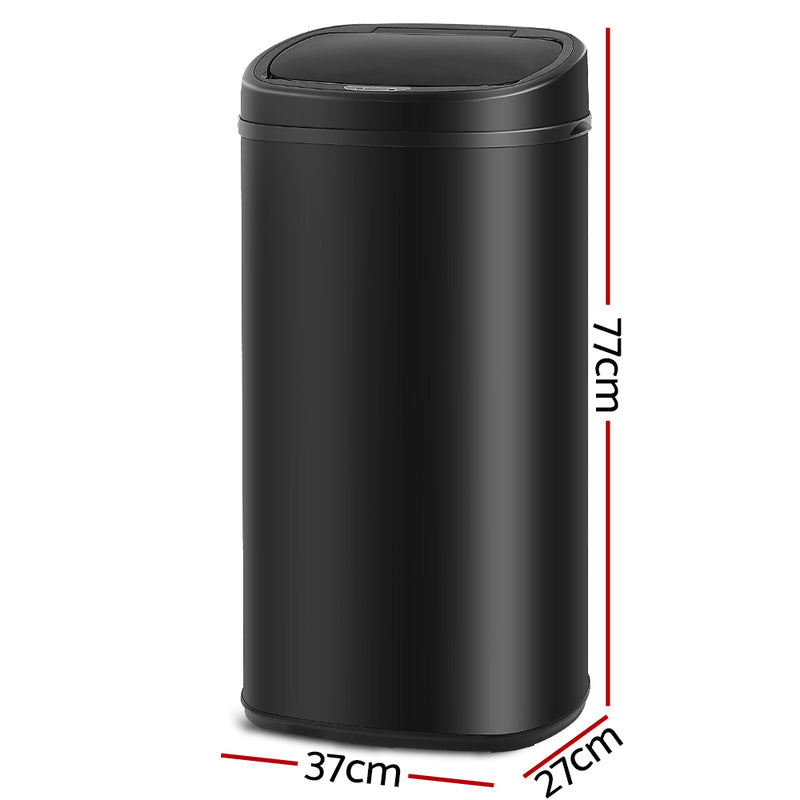 Motion Sensor Rubbish Bin - Black (68L)