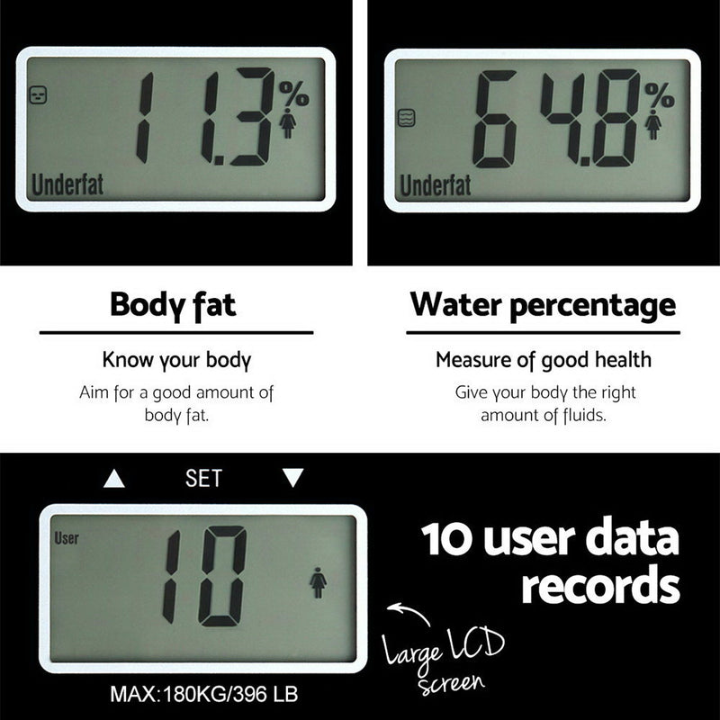 Electronic Digital Body Fat Scale - Black