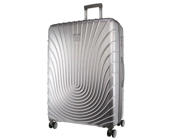 Pierre Cardin Hard Shell 4 Wheel Suitcase - Large - Silver - Expandable - Lightweight
