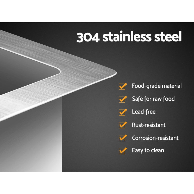 Stainless Steel Kitchen Sink 750X450MM Under/Topmount Sinks Laundry Bowl Silver
