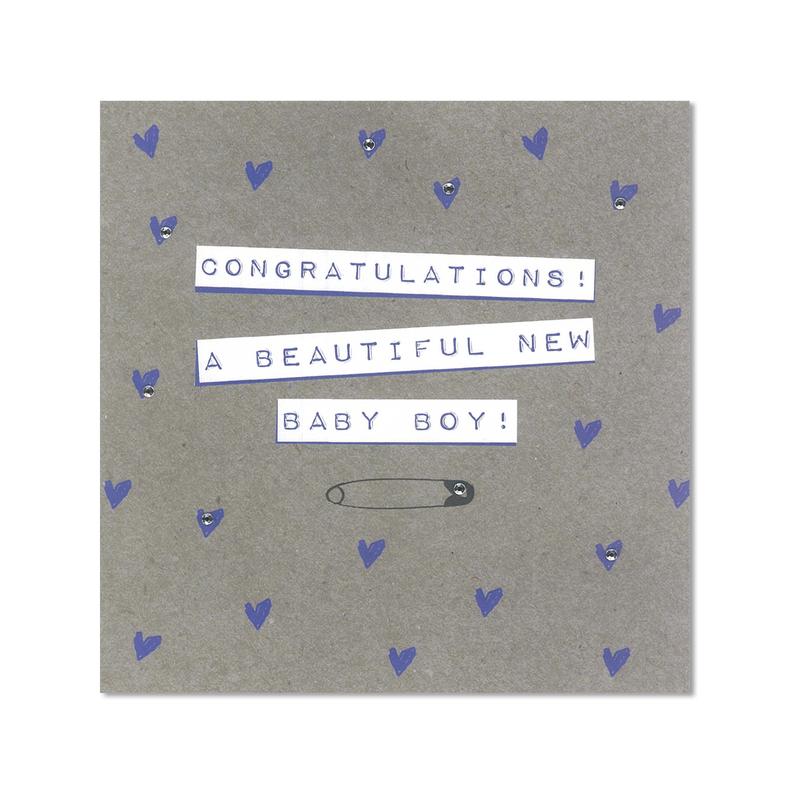 Congratulations! A Beautiful New Baby Boy - Card 15.5x15.5cm