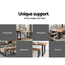 2x Coffee Dining Table w/ Legs Steel Industrial Vintage Bench Metal Box Shape 710MM