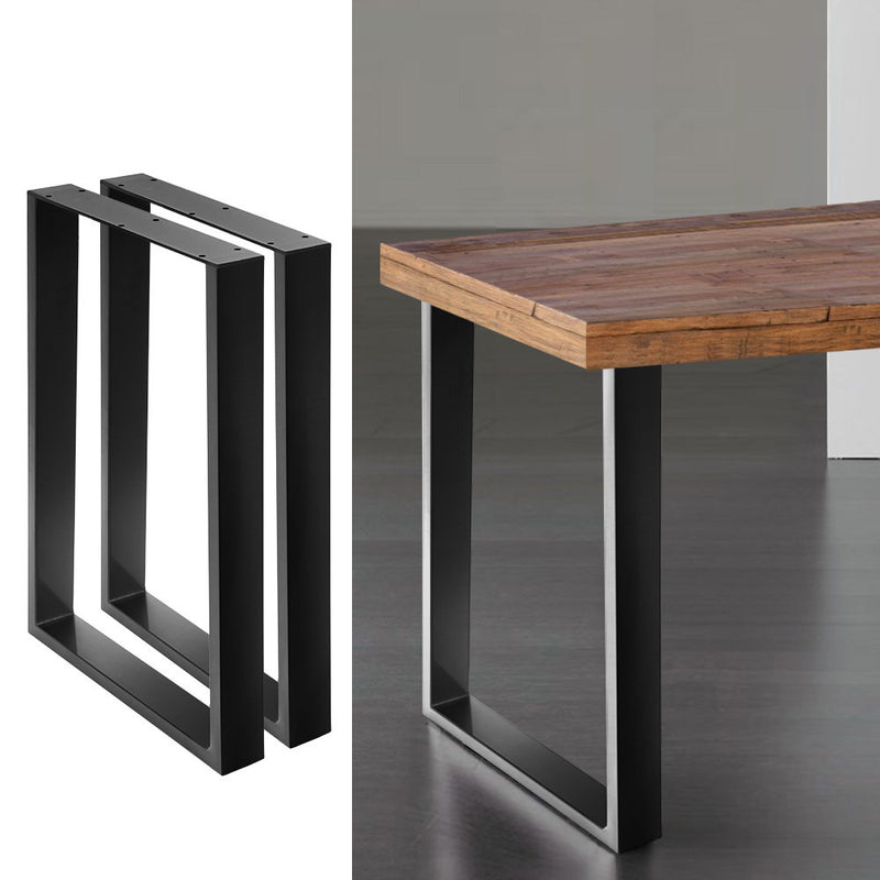 2x Coffee Dining Table w/ Legs Steel Industrial Vintage Bench Metal Box Shape 710MM