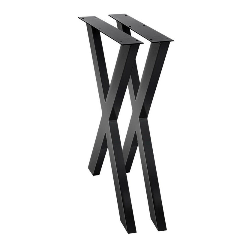 2x Metal Legs w/ Coffee Dining Table Steel Industrial Vintage Bench X Shape 710MM