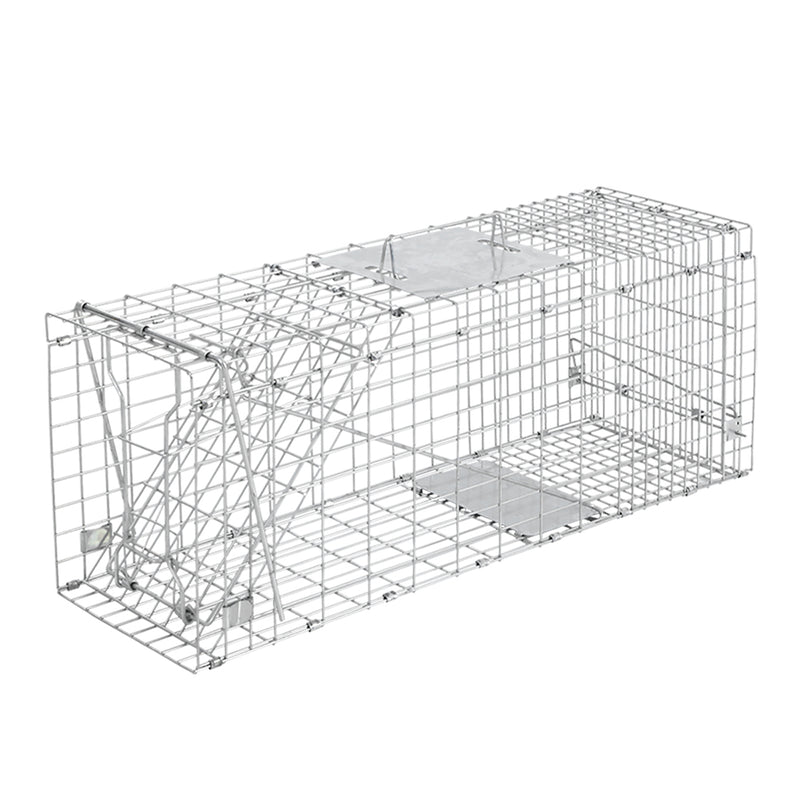 Animal Trap Cage 94 x 34 x 36cm  - Silver