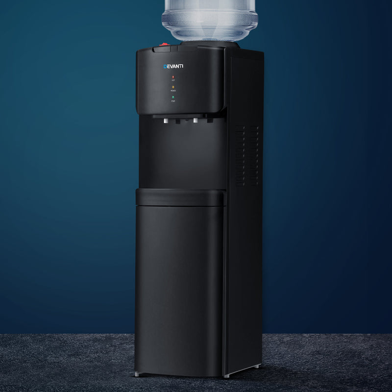 Water Cooler Dispenser Mains Bottle Stand Hot Cold Tap Office Black