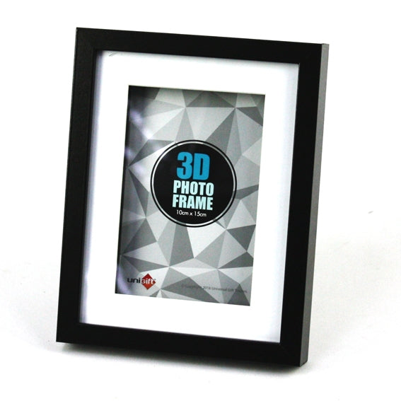 3D Wood Frame Black 10x15cm/4x6"