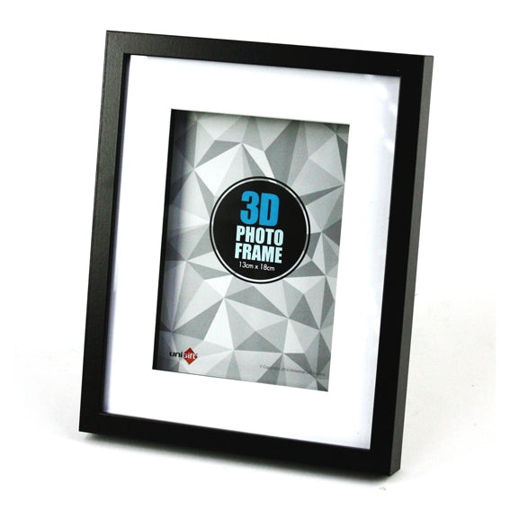3D Wood Black Frame 13x18cm/5x7"