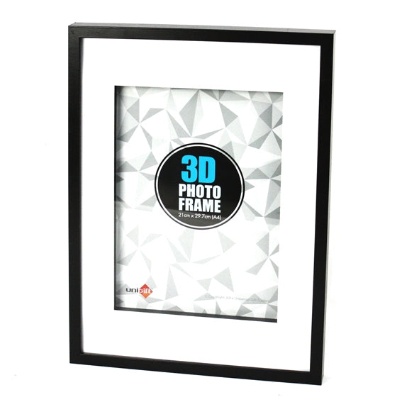 3D Wood Black Frame A4 21x29.7cm