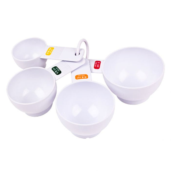 Appetito Plastic Measuring Cups - Set of 4 - White