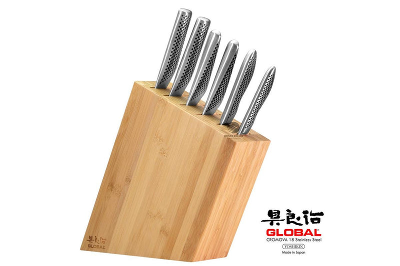 Global Kyoto 7pc Knife Block Set - Bamboo