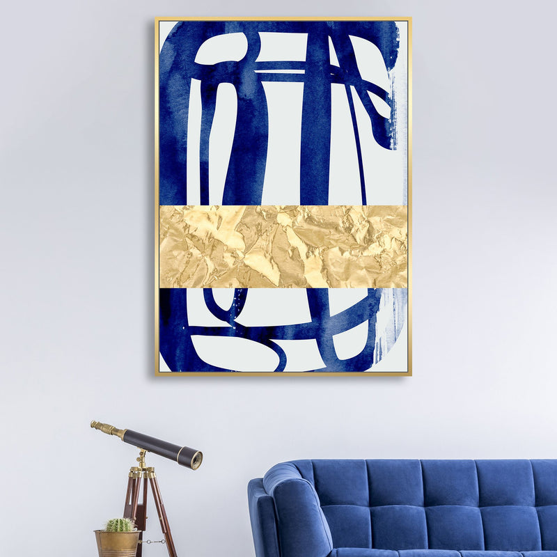 Abstract Blue Wall Art - 100x140cm