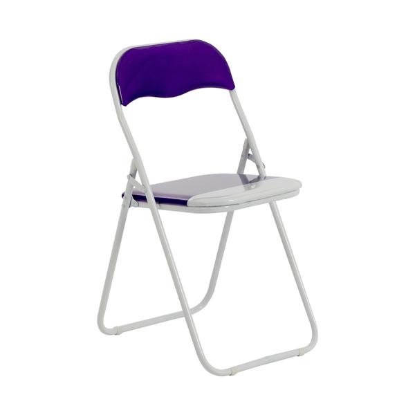 Folding Chair - Purple & White