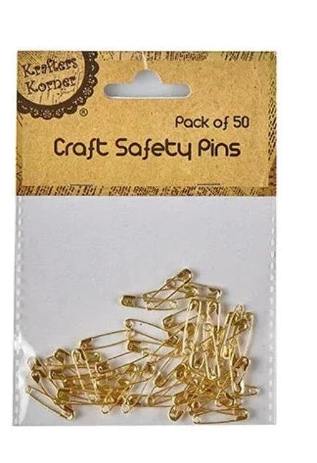 Krafters Korner Craft Safety Pins Gold - Pack of 50