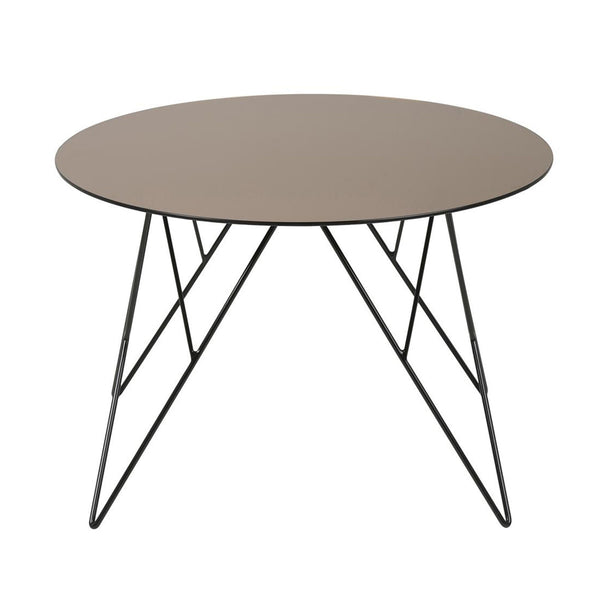 Bronze Round Side/Lamp Table With Black Base - 40x55cm