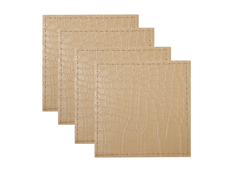 Maxwell & Williams Table Accents Leather Look Alligator Coasters 10x10cm Set of 4 - Tan