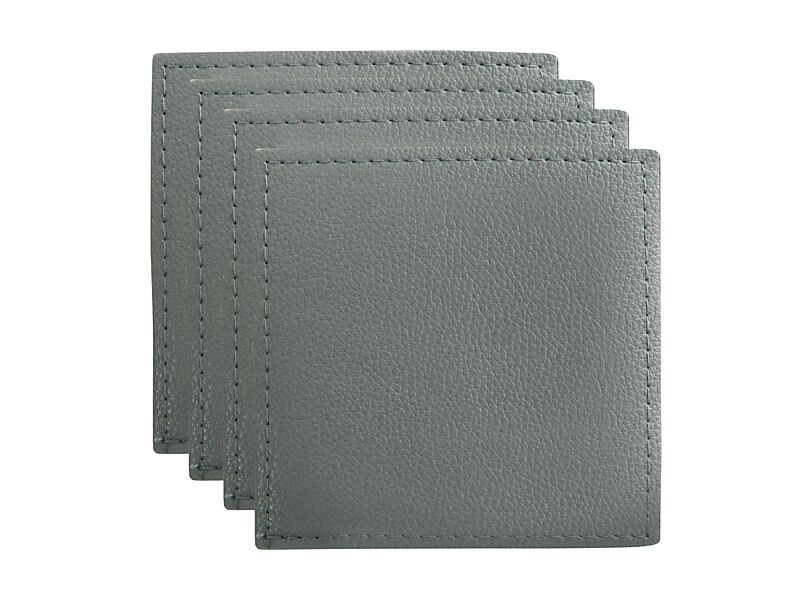 Maxwell & Williams Table Accents Leather Look Cowhide Coasters 10x10cm Set of 4 - Grey