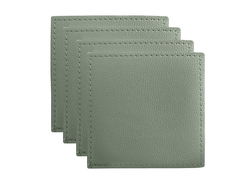 Maxwell & Williams Table Accents Leather Look Cowhide Coasters 10x10cm Set of 4 - Sage
