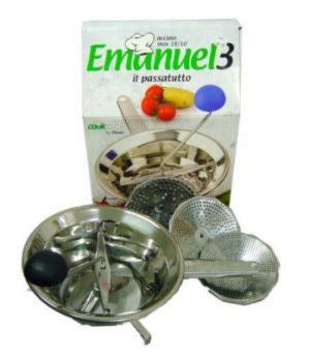 Emanuel Il Passatutto 24cm Stainless Steel Moulin/Vegetable Mill With 3 Discs (Made in Italy)