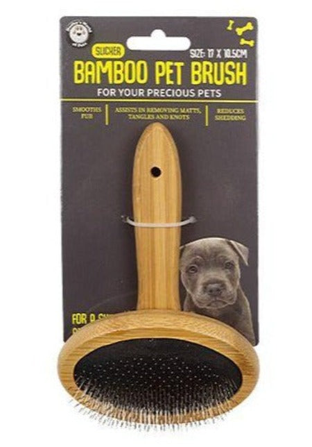 Pet Bamboo Brush - Medium 17x10.5cm - Oval