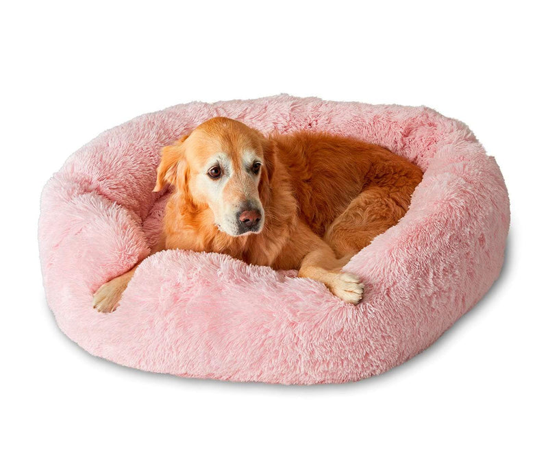 Pet Bed For Dogs or Cats Medium Round 70cm - Pink