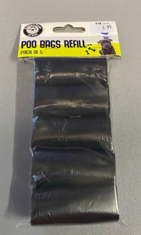 Dog Poo Bags Refill - 5 Rolls x 15 Bags - 75 Poo Bags