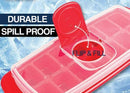 Cuisena Ice Cube Tray With Lid 14 Cubes - Red
