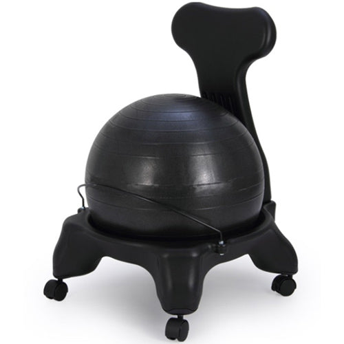 Ball Chair With Back - Adult Size - Black