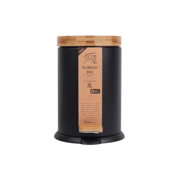Eco Basics Rubbish Bin 3L - Black