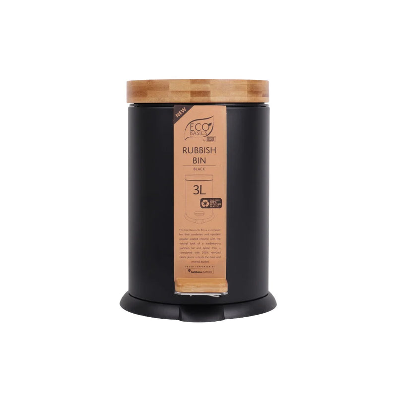 Eco Basics Rubbish Bin 3L - Black