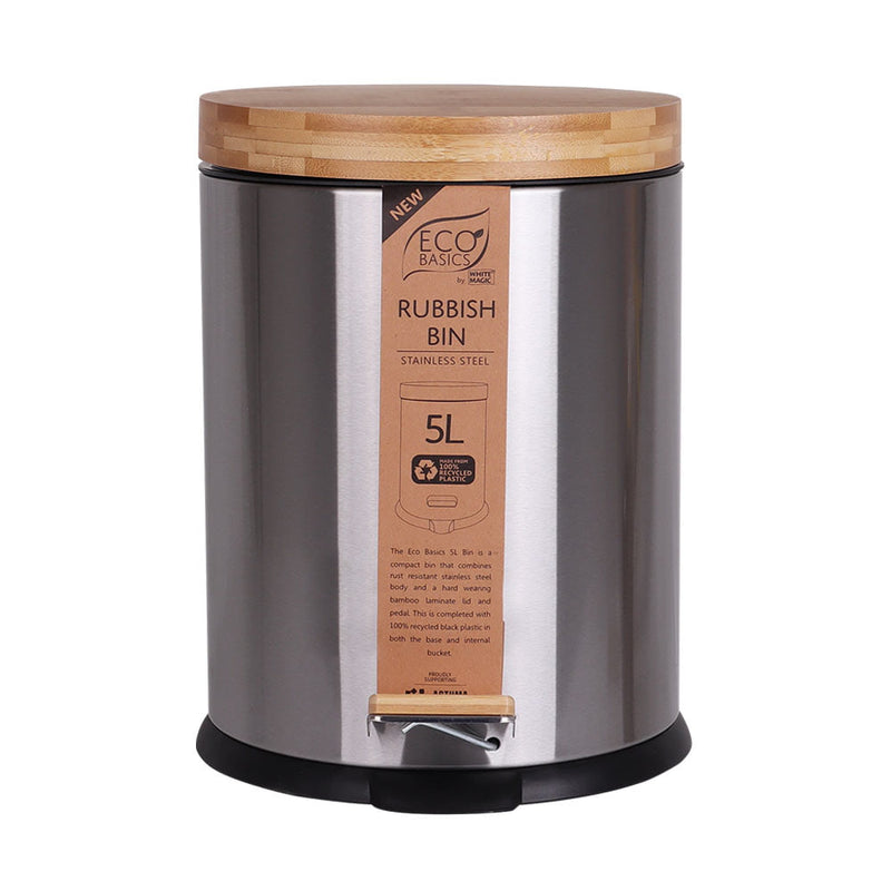 Eco Basics Rubbish Bin 5L - Stainless Steel