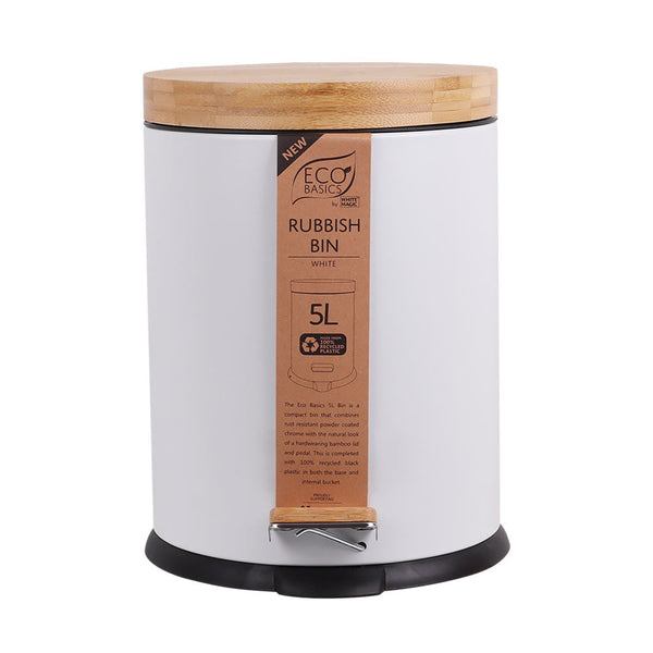 Eco Basics Rubbish Bin 5L - White