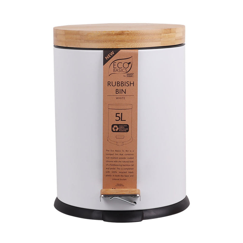Eco Basics Rubbish Bin 5L - White