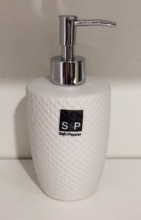 S&P Emboss White Soap Dispenser - 8x18cm